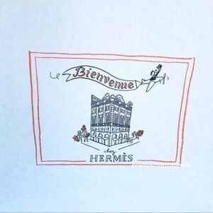 Authentic Hermes shipping box with cute illustration inside